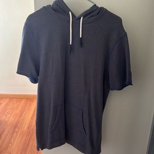 Blue Short Sleeve Hoodie
